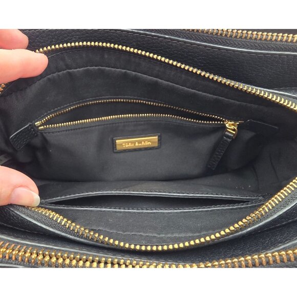 Tory Burch Georgia Pebbled Leather Double Zip Satchel / Handbag - Picture 8 of 14